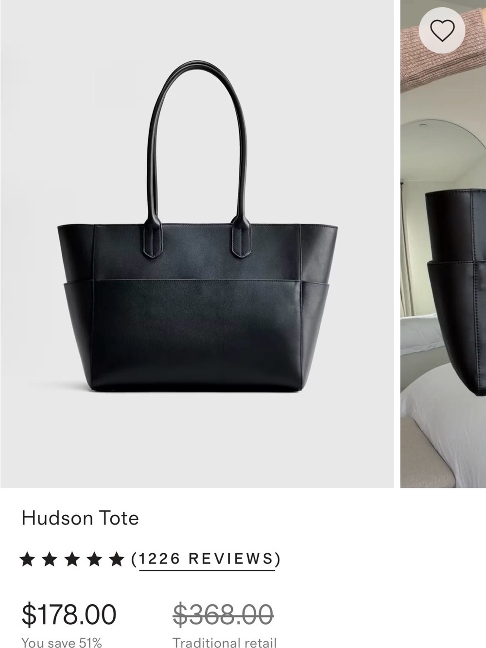 Quince Black Hudson Tote